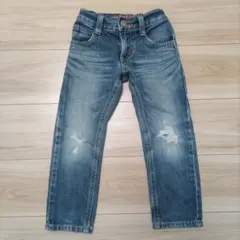 EDWIN 100cm ダメージ加工 デニムパンツ ライトブルー