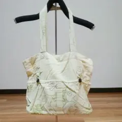 トートバッグ インド綿 花柄 チェーン刺繍 549