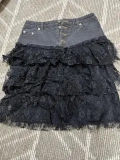 West 36th デニムマーメイドスカート ゴシック ボヘミアン レース