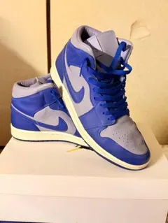 NIKE Air Jordan 1 Mid ブルー グレー スニーカーのサムネイル