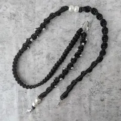 パラコード　3way　 ショルダーストラップ　シンプル　ブラック　パール　大人