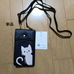 猫イラスト スマホショルダーバッグ