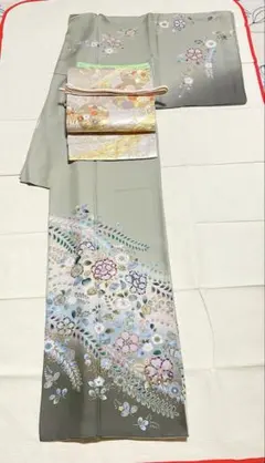 訪問着フルセット　辻ヶ花　金彩　正絹　ガード加工　落款　唐織