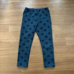 【美品】ダークブルー 星柄 フリースパンツ 裏着毛 110cm