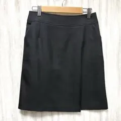 美品✨濃紺 プリーツスカート Aライン ひざ丈スカート ダークネイビー