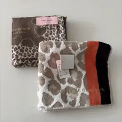2枚セット kate spade ヒョウ柄タオルハンカチ