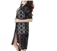 ★コレ、売れてます★レディース レース ロング カーディガン黒