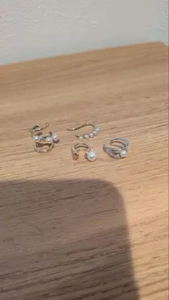 パール付きイヤーカフ4点セット