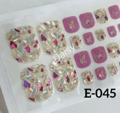 フットネイルシール☆ E-045 ステンドグラス風 ピンクのサムネイル