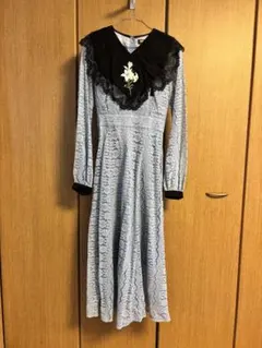 PAMEO POSE Lily Dress 襟付きレースワンピース水色 Sのサムネイル