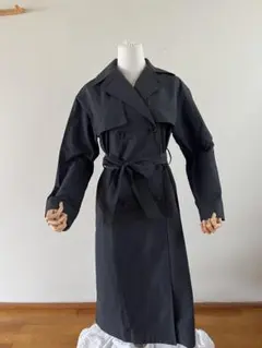 黒　トレンチコート ダブルブレスト　春秋着用