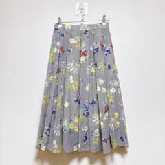 ノエラ　フレアスカート　ミモレ丈　フラワープリント　花柄　ストライプのサムネイル