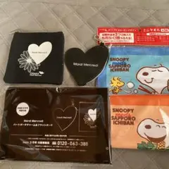 Mardi Mercredi ポーチとスヌーピーのミニタオルセット