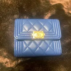 ★美品【CHANEL】三つ折り財布　ミニ財布　ボーイシャネルモデル！