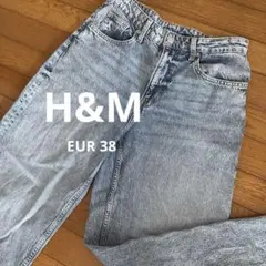 H&M ハイウエスト ワイドデニムバギーパンツ ライトブルー