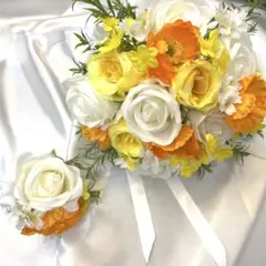 【オーダーメイド】造花ブーケ　結婚式　前撮り　ブートニア付き