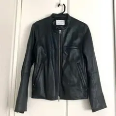 EDIFICE ネイビーレザージャケット 44