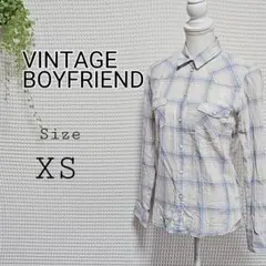 VINTAGE BOYFRIEND チェック柄シャツ XSのサムネイル