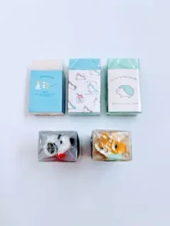 消しゴム 5個セット　キャラクター スヌーピー、他