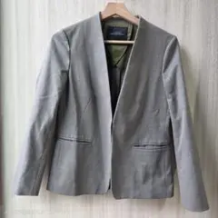 GREENLABELRELAXING ノーカラー ジャケット グレー 38 M