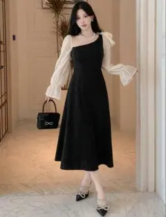 shein Dazy 黒 ブラック アシンメトリック パーティードレス Mのサムネイル