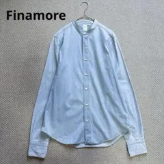 Finamore バンドカラー コットンデニムシャツ エイジングブルー L相当のサムネイル
