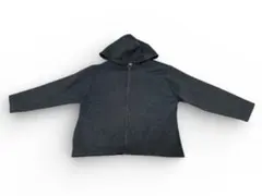 Hanes フルジップパーカー グレー 無地 裏起毛 シンプル 古着