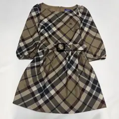 希少　バーバリー ブルーレーベル ノバチェックフレアワンピース ベルト付き 38