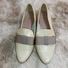 美品 Diana オペラシューズ 平リボン 24cm レザー 本皮