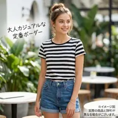 【定番】ZARA ザラ ボーダー Tシャツ 半袖 M 黒 白 モノトーン 着回し