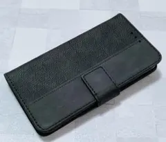 大人お洒落 手帳型 iPhone7/8/SE 用 ケース 縞模様 ブラック