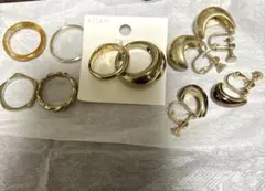 3COINS ゴールド リング 指輪 イヤリング まとめ 8点 セット スリコ