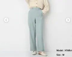 GU　ジーユー　ライトコーデュロイストレートパンツ　L　ライトブルー