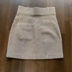 ZARA チェック柄 タイトスカート ミニ丈 XSのサムネイル