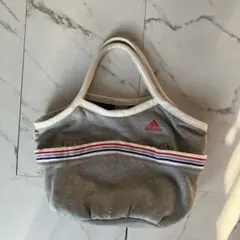 adidas グレー トートバッグ ストライプ