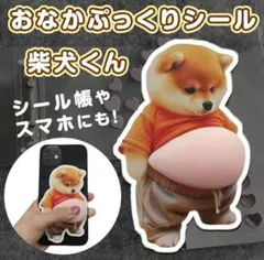 お年玉価格！おなか ぷにぷに シール 柴犬 3D 立体 ステッカー