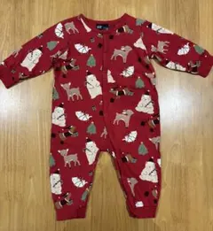 H&M クリスマス柄 カバーオール ロンパース 6-9M