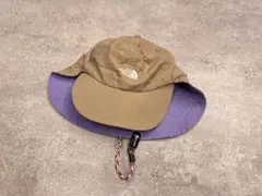 美品　The North Face バケットハット Mサイズ ベージュ/紫　子供