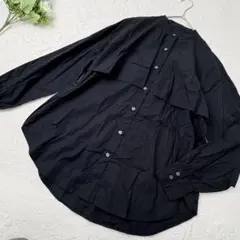 ナノユニバース　バンドカラーシャツ　ヨークデザイン　M