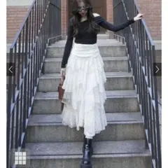 シャーリング レースティアード スカート tw1190 grl