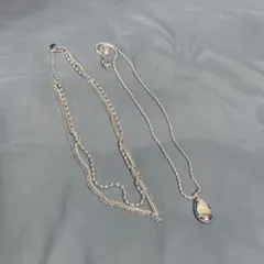【JEANASIS】オーバル レイヤー ネックレス