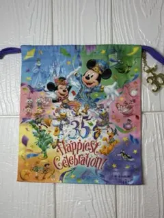 Disneyリゾート　東京ディズニーランド35周年記念巾着　チャーム付　タグ付