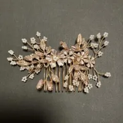 花モチーフ ヘッドドレス ピンクゴールド 華やか