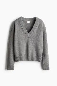 H&M グレー Vネック ニット セーター