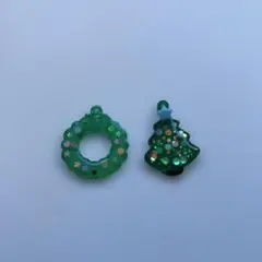 ハンドメイド レジン チャーム クリスマス 2個セット