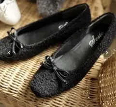 ♡Sesto 黒 リボン付きローヒールパンプス♡