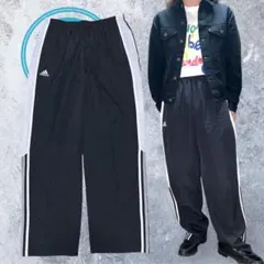 adidas y2k ナイロン　ジャージ　トラックパンツ　極太　00s 古着
