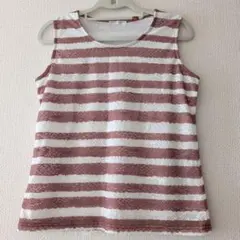 ATELIER SIX ストライプ ノースリーブ トップス