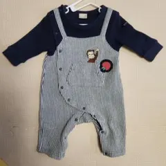 petit main ストライプロンパース 70