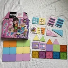 美品☆ピタゴラス/とけいハウス/WORLD/38パーツ/知育玩具/磁石ブロック